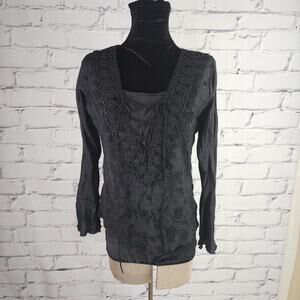 Top Women S Lace-up vampire RomanticGoth witch steampunk victorian poet shirt